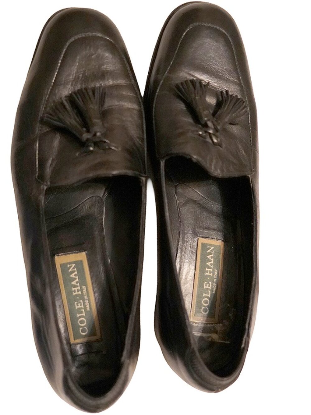 Cole Haan Black Loafers with sligh heel.